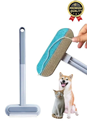 Çok Amaçlı Çift Taraflı Uzun Saplı Koltuk Halı Hijyeni Kedi Köpek Evcil Hayvan Tüy Temizleme Fırçası