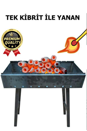 Özel Üretim Pratik Kullanımlı Piknik Odun Çıra Gerektirmeyen Tek Kibritle Yanan Mangal Kömürü 2 KG