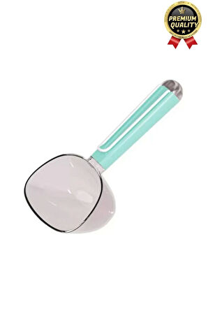 Çok Amaçlı Klipsli Ölçekli Şeffaf Başlıklı 180ml Kapasiteli Kedi Köpek Mama Ölçüm Kaşığı Küreği