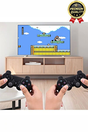 Nostaljik 4K Çözünürlük 2.4g Uyumlu Kablosuz Çift Kol Konsol Retro 20000 Oyunlu Game Stick Atari