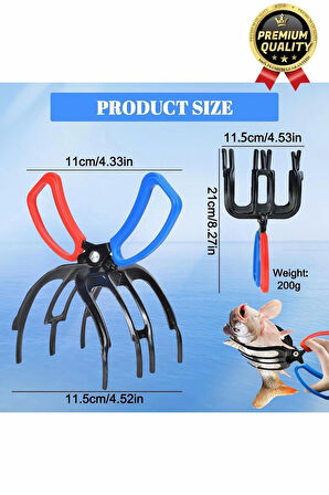 Çok Fonksiyonlu Ergonomik Tasarım Kaymayı Engelleyen Pense 3 Pençeli 11 cm Balık Sabitleyici Maşa