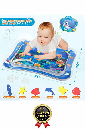Premium Bebek Oyuncağı Eğlenceli Karın Üstü Aktivite Egzersiz BPA İçermez Emekleme Su Oyun Matı