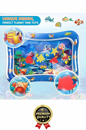 Premium Bebek Oyuncağı Eğlenceli Karın Üstü Aktivite Egzersiz BPA İçermez Emekleme Su Oyun Matı