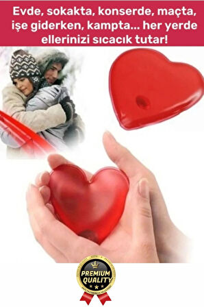 Premium Sihirli Jel Isıtıcı Tekrar Kullanılır Isınmatik Sıcak Su Torbası Kalpli Cep Sobası 2'li Set