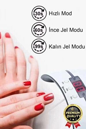Profesyonel Dijital Göstergeli Otomatik 36W 12 Adet Uv Led Işıklı 3 Modlu Tırnak Jel Oje Kurutucu