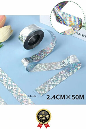 Premium Dayanıklı Yansıtıcı Kuş Kondurmaz Uzaklaştırıcı Hologramlı Kuşsavar Şerit Bant 45 mm x 50 mt