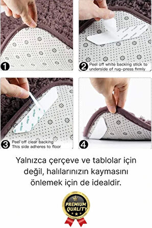 Ultra Güçlü İz Bırakmaz Çivisiz Tablo Çerçeve Asma Kendinden Yapışkanlı Siyah Cırt Bant 4'lü Set