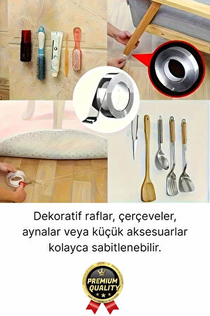 5 Adet Çok Amaçlı Çift Taraflı İz Bırakmaz Tamir Montaj Bandı Şeffaf Güçlü Silikon Bant 18 mm X 2 mt