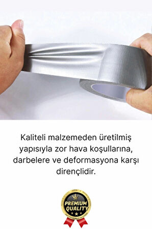 2 Adet Ekstra Güçlü Dayanıklı Su Geçirmez Sızdırmaz Yalıtım İzolasyon Gri Tamir Bandı 10 Mt 48 Mm
