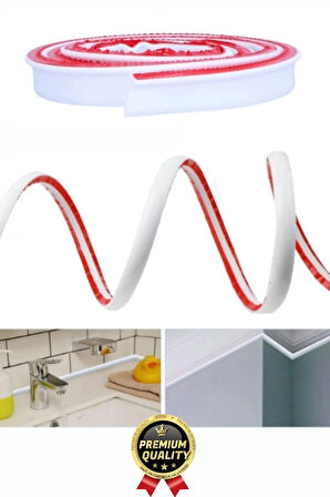 1 Adet Ultra Güçlü Dayanıklı Esnek Tezgah Mutfak Banyo Kendinden Yapışkanlı Su Bariyeri 2 Metre