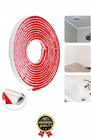 1 Adet Ultra Güçlü Dayanıklı Esnek Tezgah Mutfak Banyo Kendinden Yapışkanlı Su Bariyeri 2 Metre