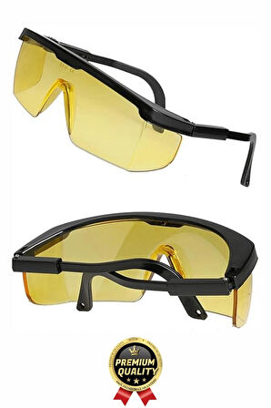 Dayanıklı Hafif Sarı Geniş Görüş Açılı Atölye Endüstriyel Ayarlı Çapak Kaynak Gözlüğü 12x30cm 1 Adet