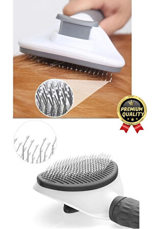 Özel Üretim Gri Kendini Temizleyen Otomatik Tuşlu Evcil Hayvan Pet Tüy Toplayıcı Kedi Köpek Tarağı