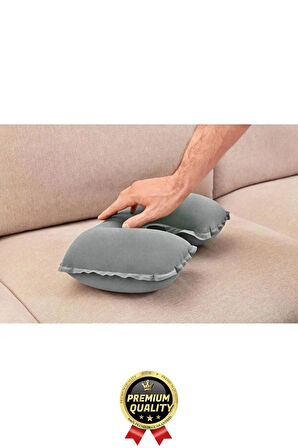 Özel Üretim Portatif Rahat Konforlu Seyahat Yolculuk Araba Uçak Kadife Ortopedik Şişme Boyun Yastığı