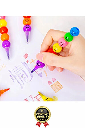 Özel Seri İlkokul Okul Öğrenci Renkli Hafif Eğlenceli Emoji Yüzlü Yumurtlayan Mini Kalem 4'lü Set