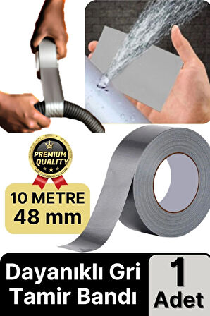 Ekstra Güçlü Dayanıklı Su Geçirmez Sızdırmaz İzolasyon Yalıtım Gri Tamir Bandı 10 Mt 48 Mm 1 Adet