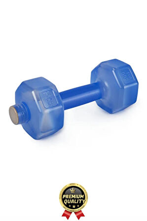 Özel Üretim Fitness Spor Okul Koşu Bpa İçermeyen Plastik Matara Günlük Mavi Dambıl Suluk 500 ml