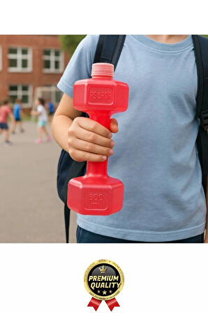 Özel Üretim Fitness Spor Okul Koşu Bpa İçermeyen Plastik Matara Günlük Pembe Dambıl Suluk 500 ml