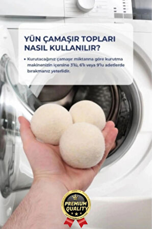 Sürtünme Engellen Kırışıklık Azaltıcı Çabuk Kuruma Yün Çamaşır Makinesi Kurutma Topu Yumuşatıcı 3'lü
