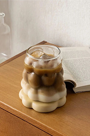 Özel Çeyiz Şeffaf İnce Şık Latte Meşrubat Kahve Çay Borosilikat Üzüm Model Bubble Bardak 180 Ml