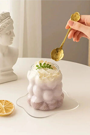 Özel Çeyiz Şeffaf İnce Şık Latte Meşrubat Kahve Çay Borosilikat Üzüm Model Bubble Bardak 180 Ml