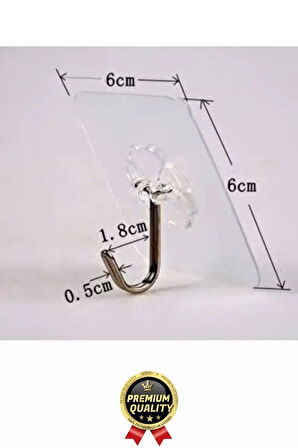 Çok Amaçlı Süper Güçlü Kendinden Yapışkanlı Kolay Montaj Duvar Mutfak Şeffaf Askılık Kancalı Askı