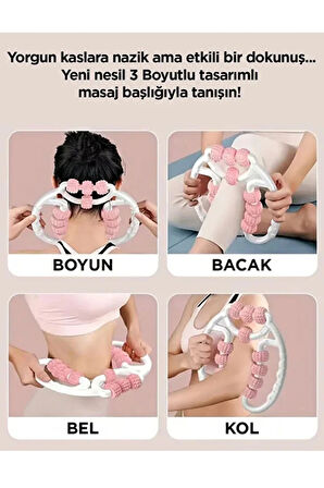 Yeni Nesil Kas Gevşetici Ayarlanabilir Roller Lenf Drenaj Rulosu 9 Tekerlekli Selülit Masaj Aleti