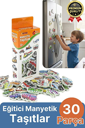 Yeni Nesil Eğlenceli Eğitici Öğretici El Göz Koordinasyonu Buzdolabı Oyun Manyetik Taşıtlar 30 Parça