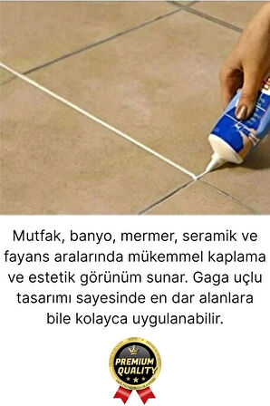 Profesyonel Kolay Uygulama Kullanıma Hazır Zemin Duvar Onarma Gaga Uçlu Fayans Arası Derz Dolgu Krem