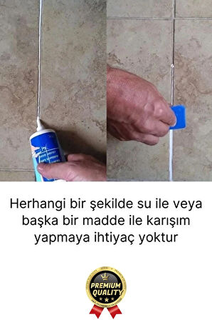 Profesyonel Kolay Kullanıma Hazır Zemin Duvar Onarma Gaga Uçlu Tüp Fayans Arası Derz Dolgu Beyaz