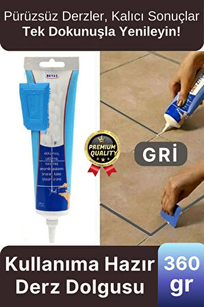 Profesyonel Kolay Kullanıma Hazır Zemin Duvar Onarma Gaga Uçlu Tüp Fayans Arası Derz Dolgu Gri