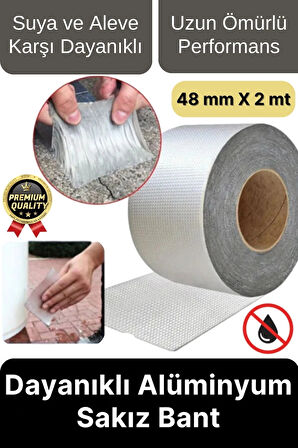 Premium Su Sızdırmaz İzolasyon Çatlak Boru Tamir Çamur Bandı Isıya Dayanıklı Sakız Bant 48 Mm X 2 Mt