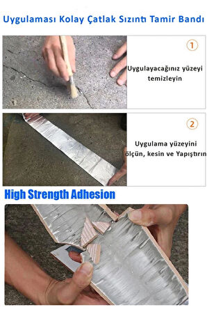 Premium Su Sızdırmaz İzolasyon Çatlak Boru Tamir Çamur Bandı Isıya Dayanıklı Sakız Bant 48 Mm X 2 Mt