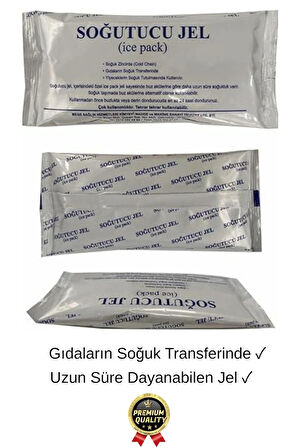 Premium Dayanıklı Güvenli Malzeme Yolculuk Seyahat Yiyecek Soğutucu Jel Poşet Buz Aküsü 480gr 3 Adet