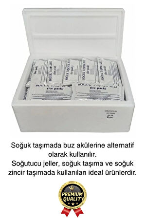 Premium Dayanıklı Güvenli Malzeme Yolculuk Seyahat Yiyecek Soğutucu Jel Poşet Buz Aküsü 480gr 3 Adet