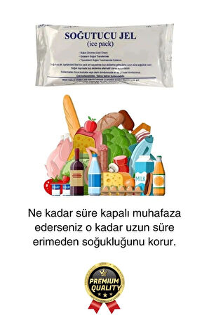 Premium Güvenli Malzeme Dayanıklı Seyahat Yolculuk Yiyecek Soğutucu Jel Poşet Buz Aküsü 260gr 10Adet