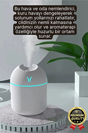 Premium Lüks Kuru Havayı Azaltan Ev Ofis Işıklı Aromaterapi Deneyimi Oda Nemlendirici Buhar Makinesi