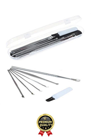 Özel Üretim Paslanmaz Çelik Kulak Balmumu Toplayıcı Çıkarıcı Temizleyici Bakımı Çubuk Seti 6 Parça