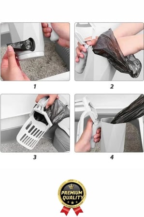 #KumKüreği Pratik Hızlı Hijyenik Ergonomik Tutma Saplı Torbalı Hazneli Elekli Kedi Kumu Küreği