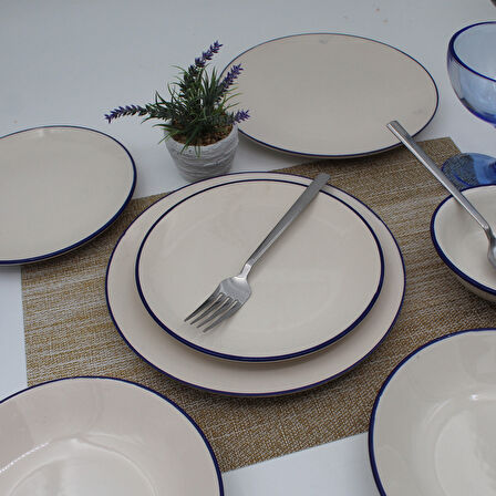 Royal 24 Parça 6 Kişilik Yemek Takımı- Kobalt File