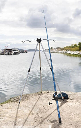 Exent 3 Ayaklı Alüminyum Teleskopik, katlanabilir hafif kamış ve olta dayama Sehpası (Tripod)