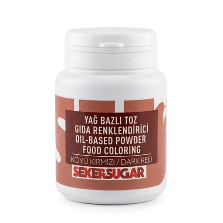 Şeker & Sugar Koyu Kırmızı Yağ Bazlı Toz Gıda (Boyası) Renklendiricisi 25 g
