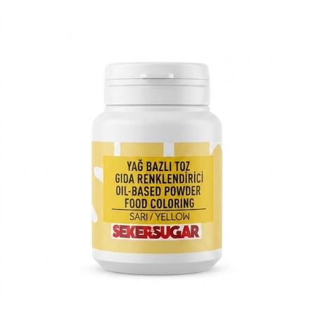 Şeker & Sugar Sarı Yağ Bazlı Toz Gıda (Boyası) Renklendiricisi 25 g