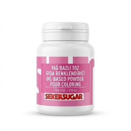 Şeker & Sugar Pembe Yağ Bazlı Toz Gıda (Boyası) Renklendiricisi 25 g
