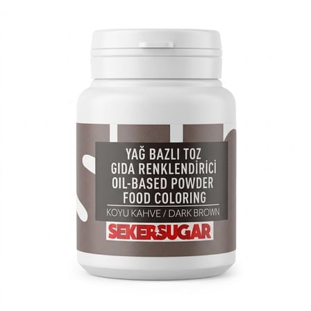 Şeker & Sugar Koyu Kahverengi Yağ Bazlı Toz Gıda (Boyası) Renklendiricisi 25 g