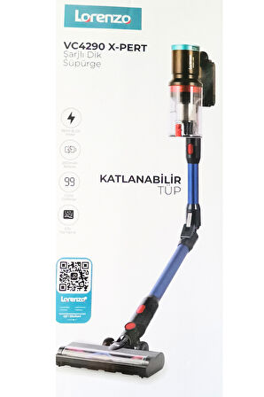 VC4290 X-PERT Kablosuz Şarjlı Dik Süpürge 380W - Katlanabnilir Tüp Boru - Özel Tasarım Şarj Stand