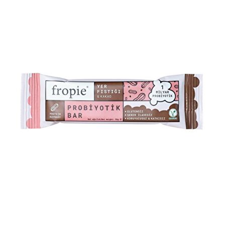 Hurma Bazlı Yer Fıstığı ve Kakaolu Probiyotik Bar (35 gr) - Fropie