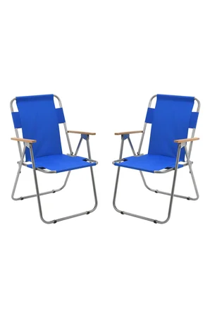 Exent 2’li AHŞAP KOLLU PİKNİK SANDALYESİ & ALÜMİNYUM KAMP MASA 70x70cm SETİ