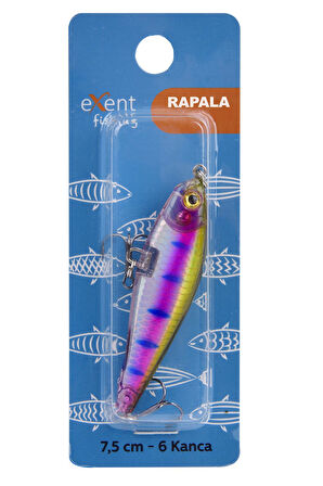 Exent 6 kancalı 7,5 cm Rapala-Sahte yem -8,3 gr. (3 adet)