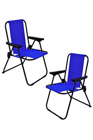 EXENT 2 Adet 2-6 Yaş LÜX Çocuk Piknik Sandalyesi-Mini Kamp Sandalyesi-Mavi